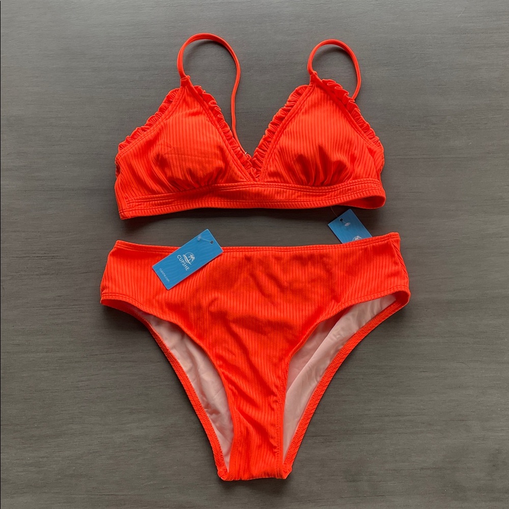 Cupshe Vibrant Orange Bikini Set